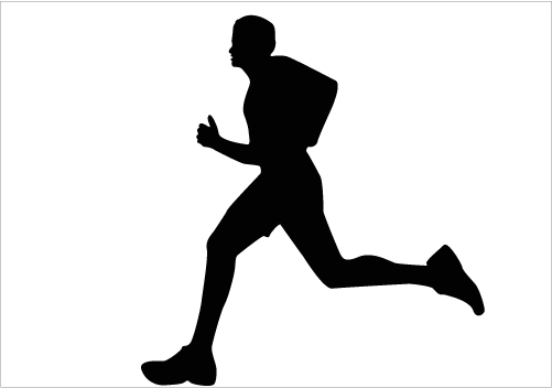 Silhouette person running clipart