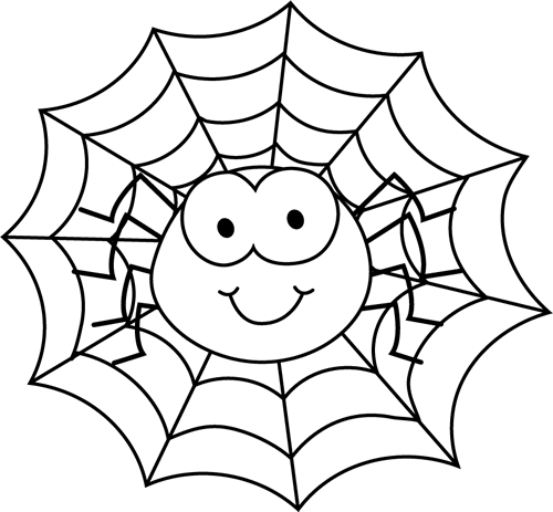 Spider  black and white black and white spider in a web clip art