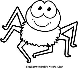 Spider  black and white free nursery rhymes clipart
