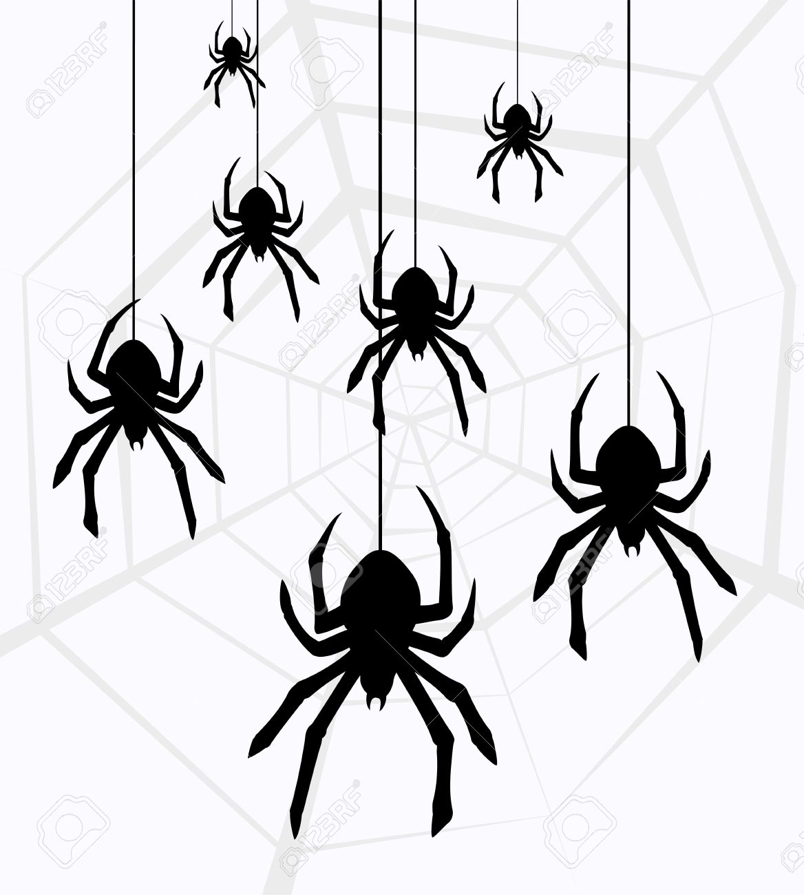 Spider  black and white halloween hanging spider clipart free images