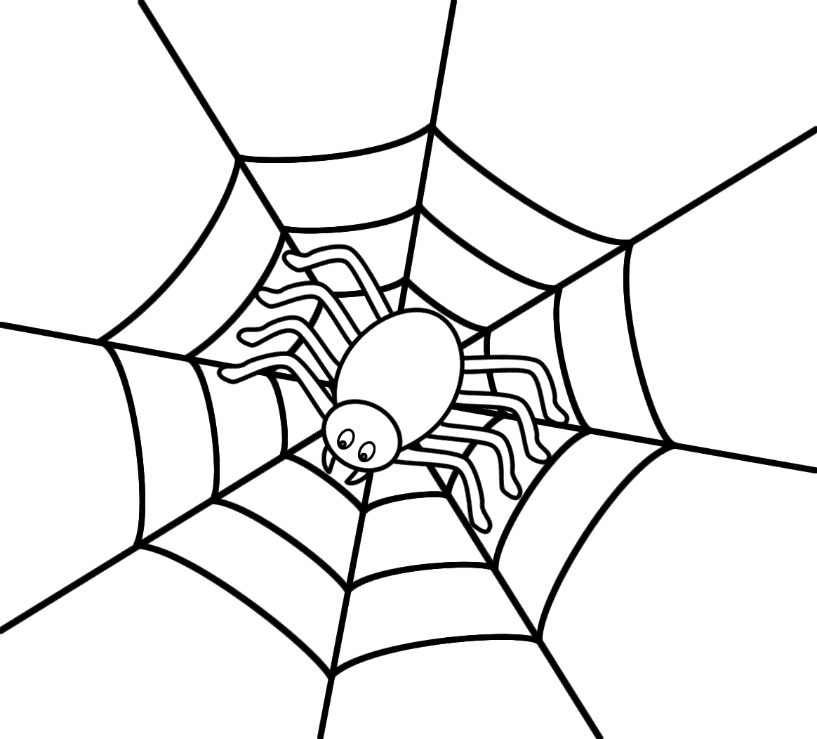Spider  black and white halloween spider web clipart