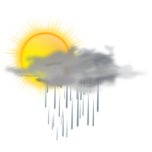 Sun and rain cloud clip art at vector clip art