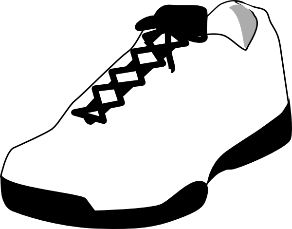 Tennis shoes clipart black and white free 12