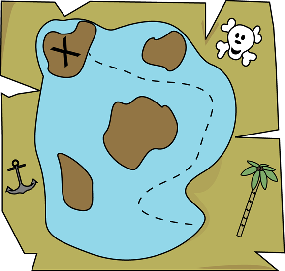 Treasure map pirate map clipart