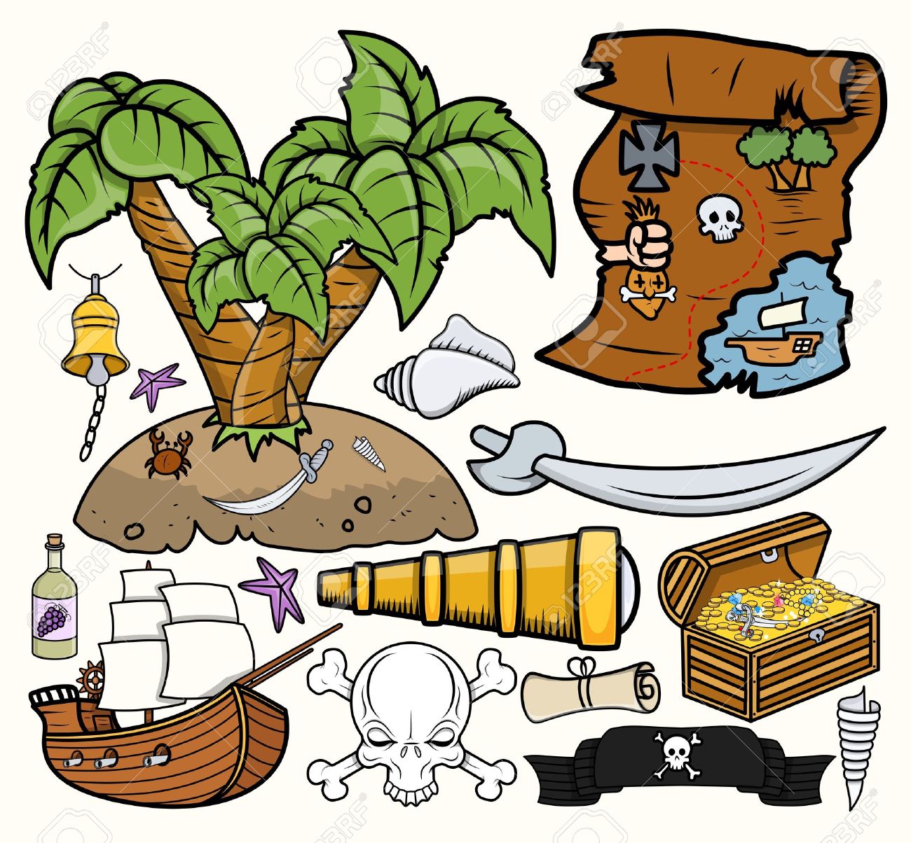 Treasure map symbols clip art dfiles 2