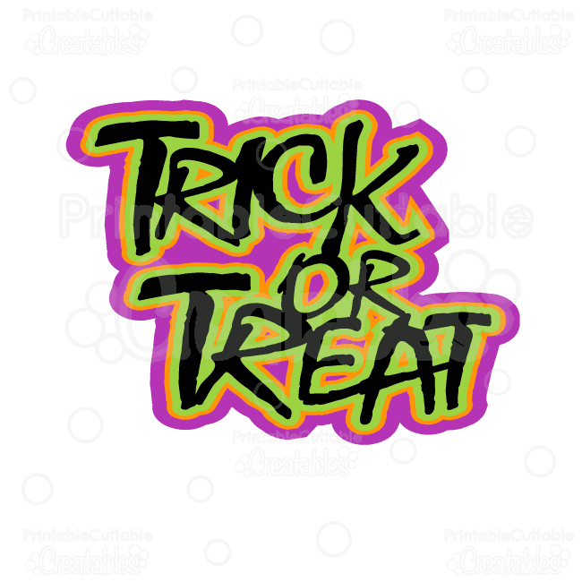Trunk or treat trick or treat halloween title free svg cut files clip art