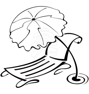 Umbrella  black and white beach black and white clipart