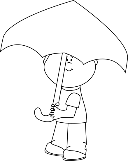 Umbrella  black and white black and white boy under an umbrella clip art