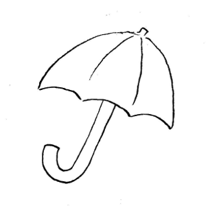Umbrella  black and white paper umbrella clipart