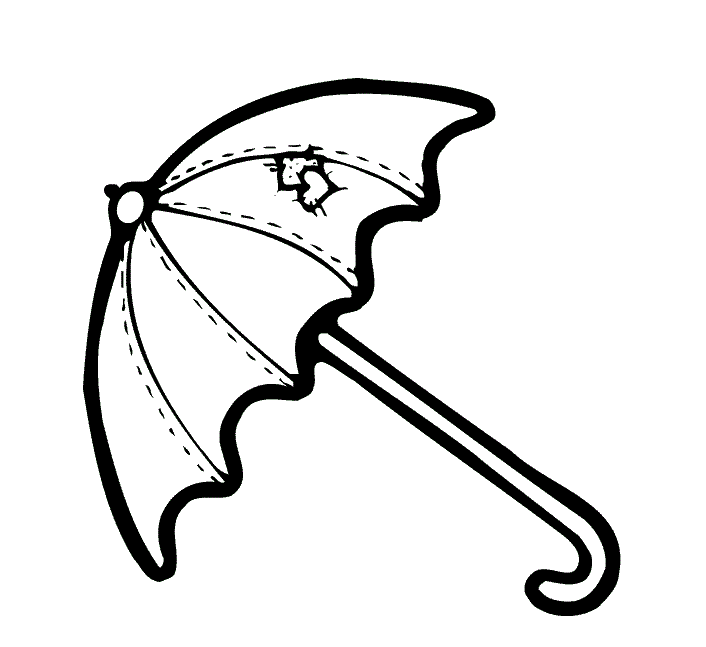 Umbrella  black and white umbrella line clipart