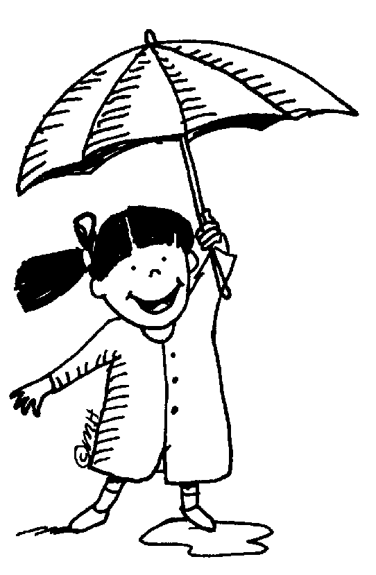 Umbrella  black and white words under umbrellas clipart