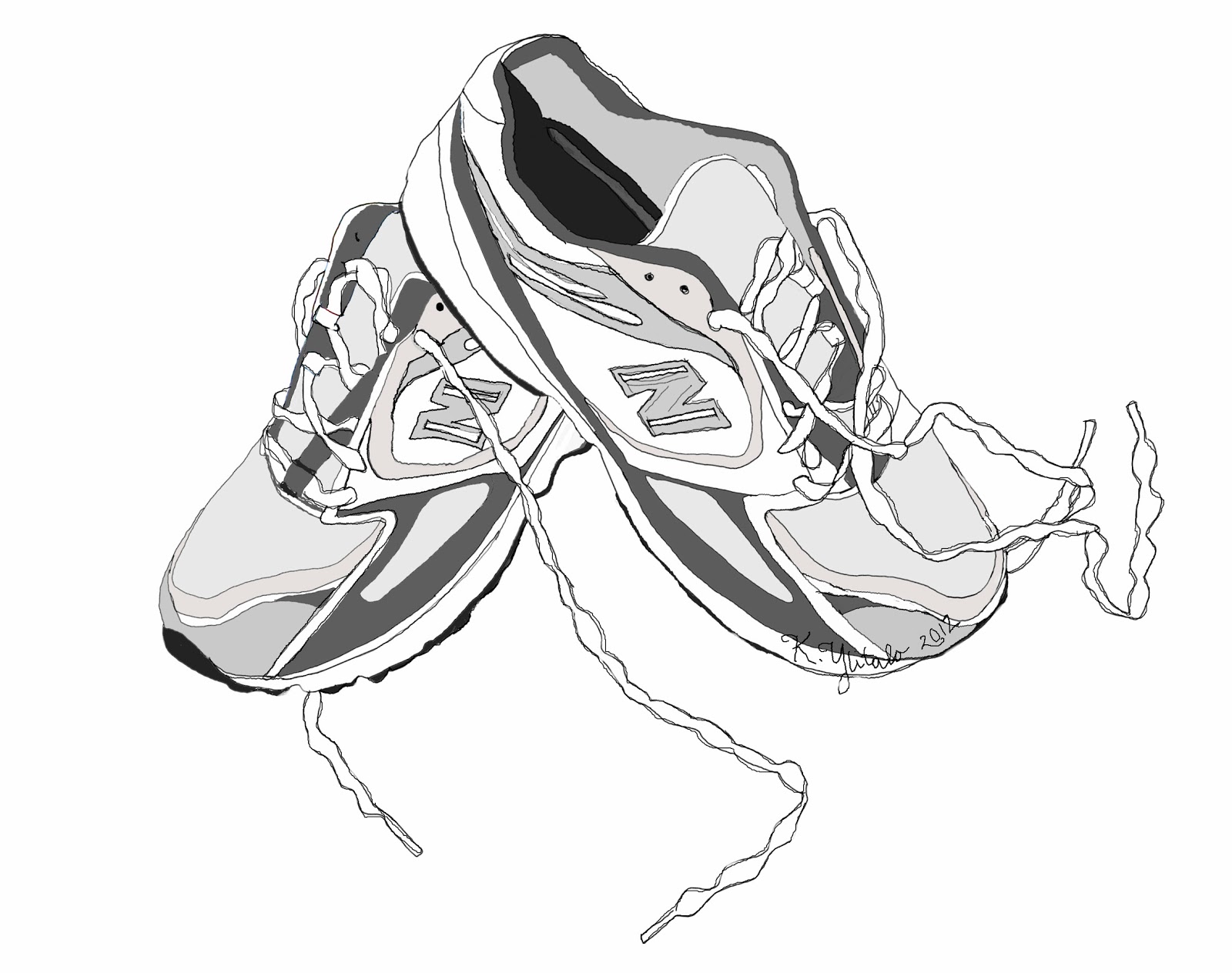 Walking tennis shoes clipart 3