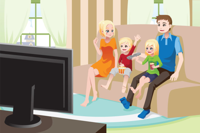 Watching tv kids watch tv family clipart people watching - WikiClipArt