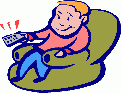 Watching tv watching television 2 clipart