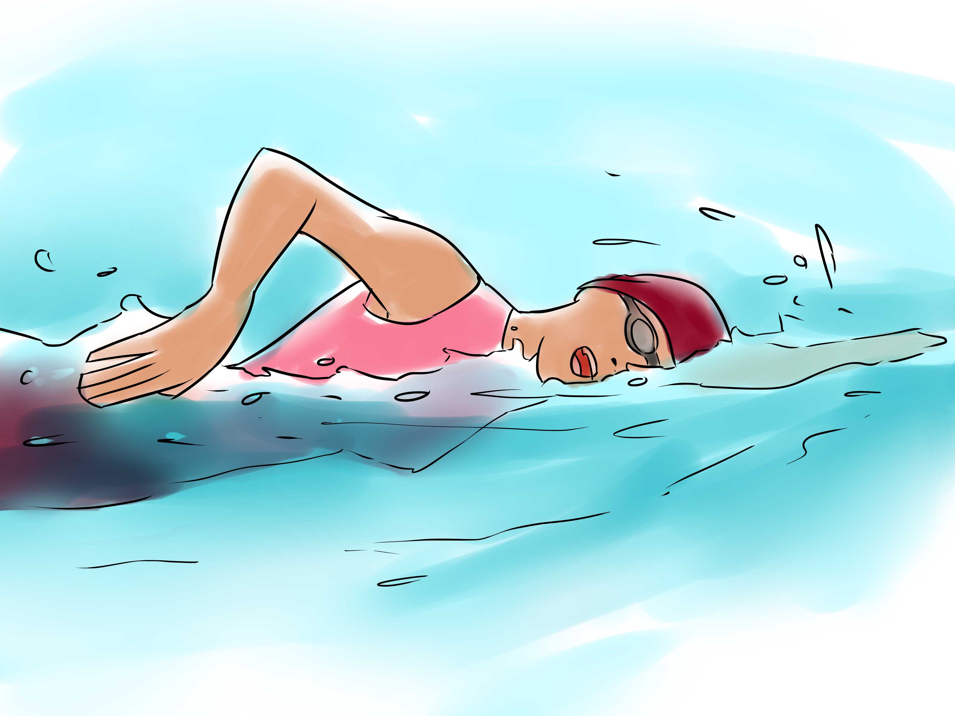 A girl swimming clipart clipartfest