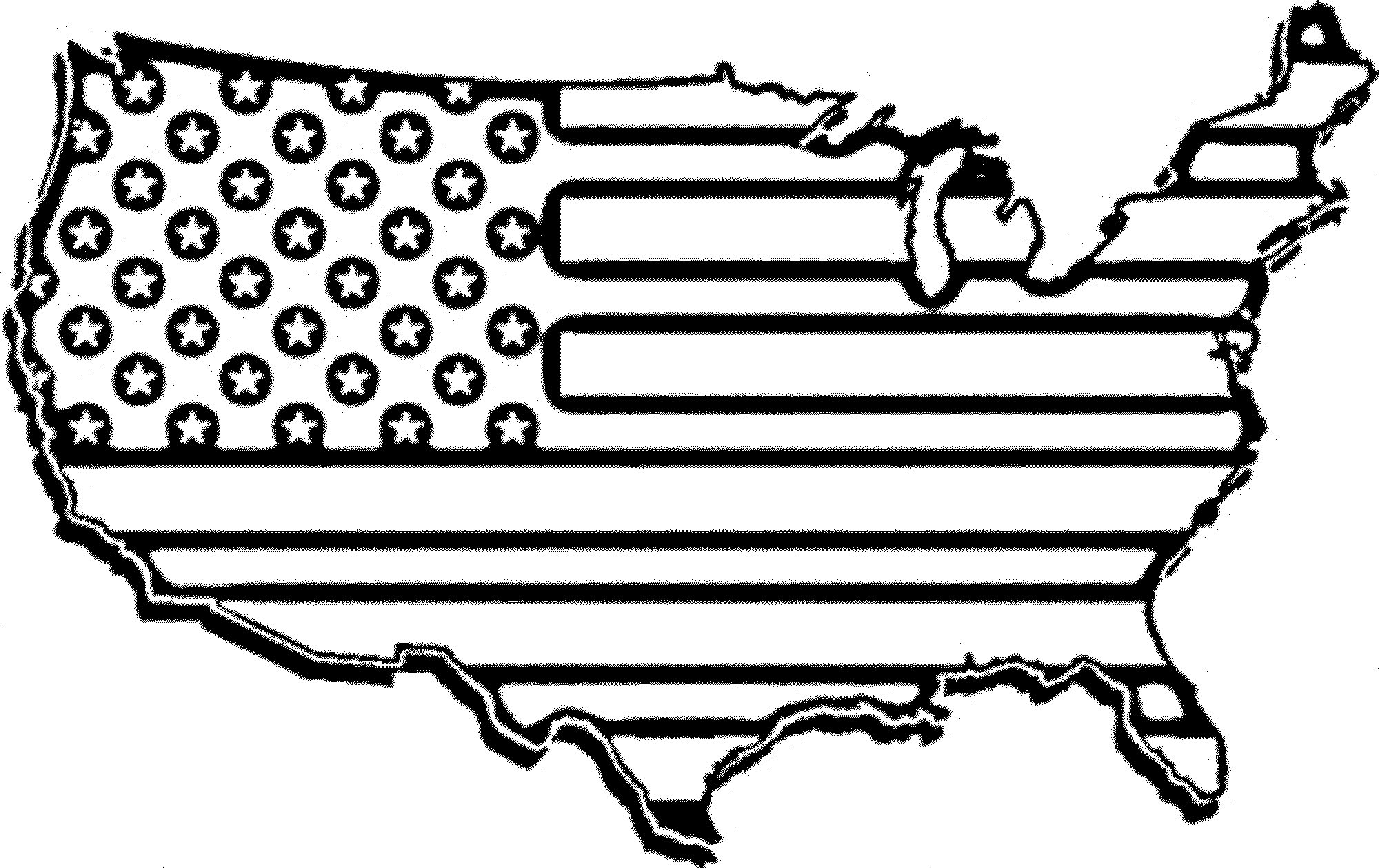 American flag clipart to color 2