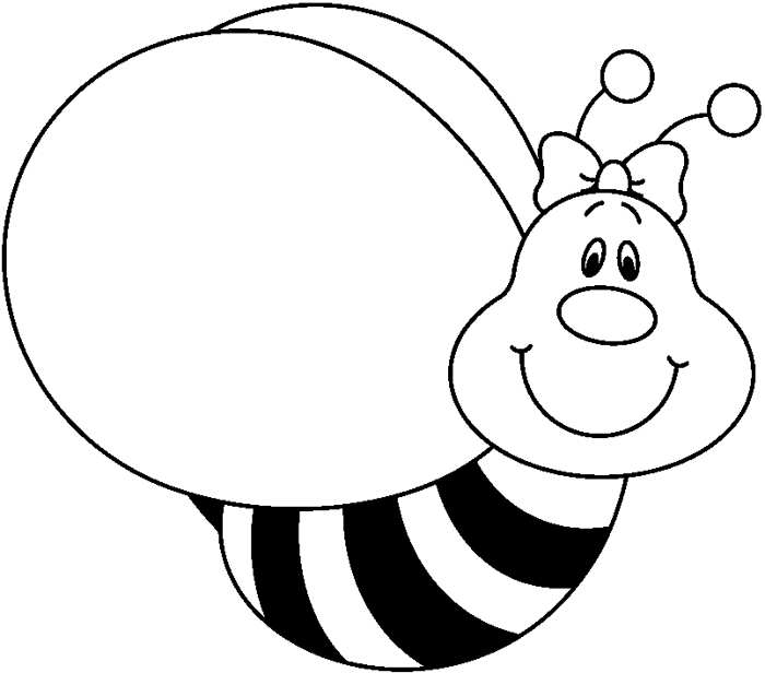 Bee clipart black and white craft projects
