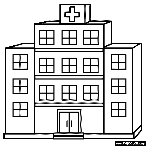 Black and white hospital clipart 3