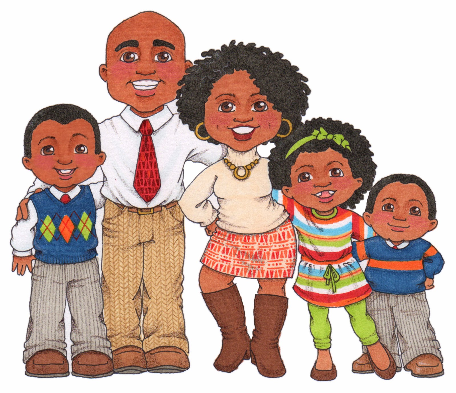 Black church family clipart