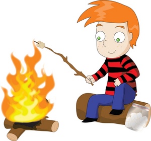Boys camping clipart