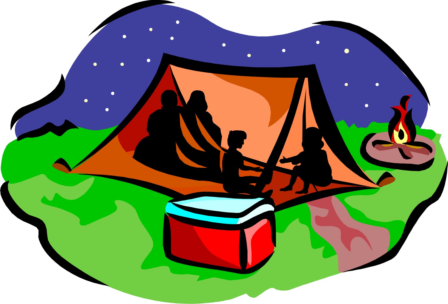 Cartoon camping clipart