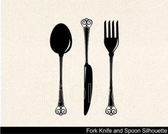 Clip art black fork clipart