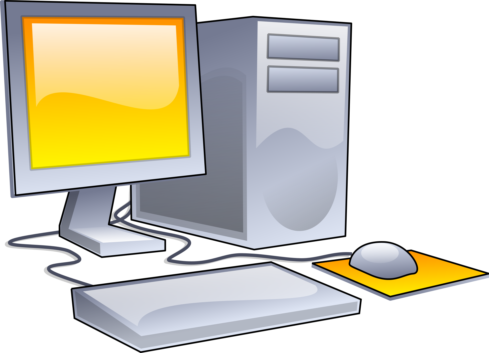 Computer file desktopputer clipart yellow theme svg wikimediamons