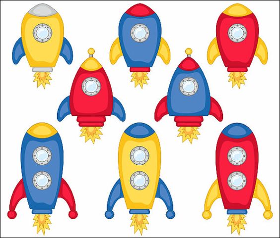 Cute spaceships clip art rocket clipart vehicle outer space