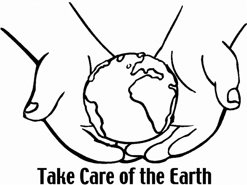 Earth day black and white clipart 2