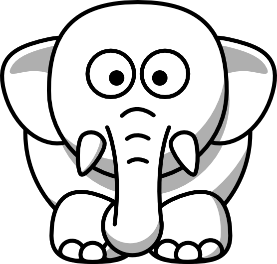 Elephant clip art black and white free clipart