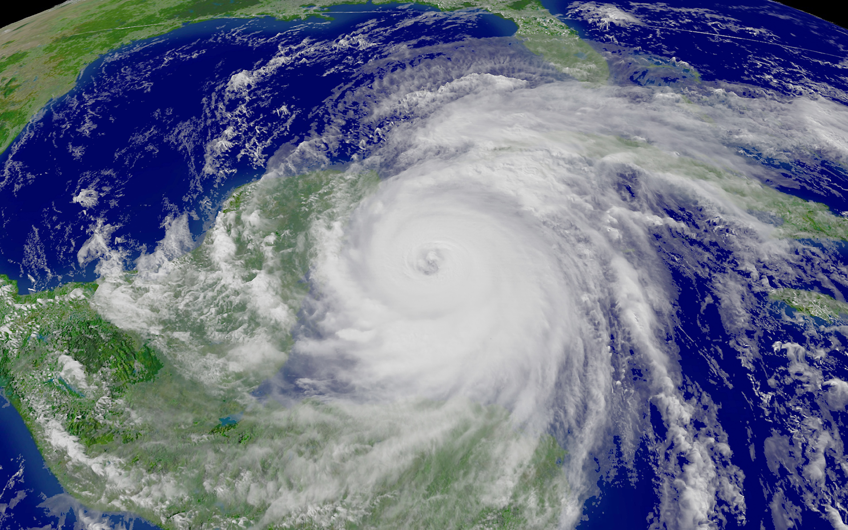 Enhanced noaa satellite photo of hurricane wilma oct th 5 clip art