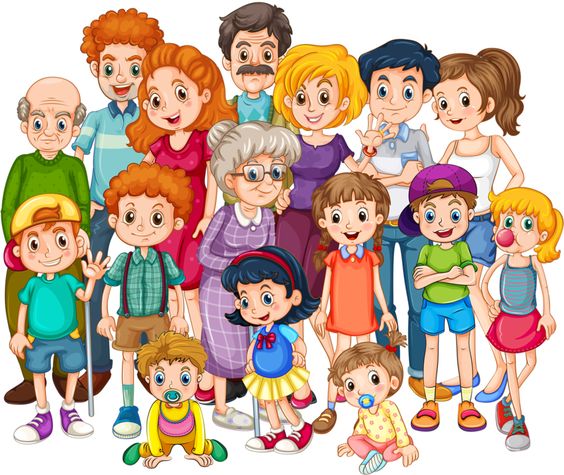 Family illustration extended family and families on clipart