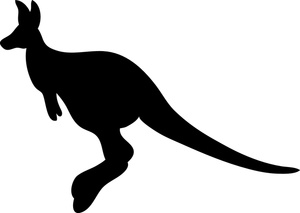 Free kangaroo clip art image hopping silhouette