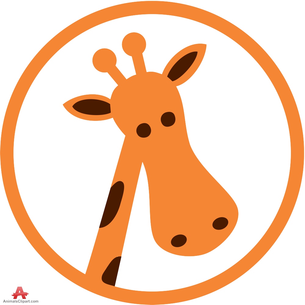 Giraffe circle logo clipart design free download