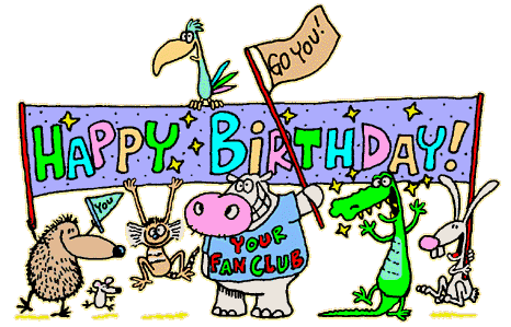Happy birthday pictures that move animated cake and party clip art