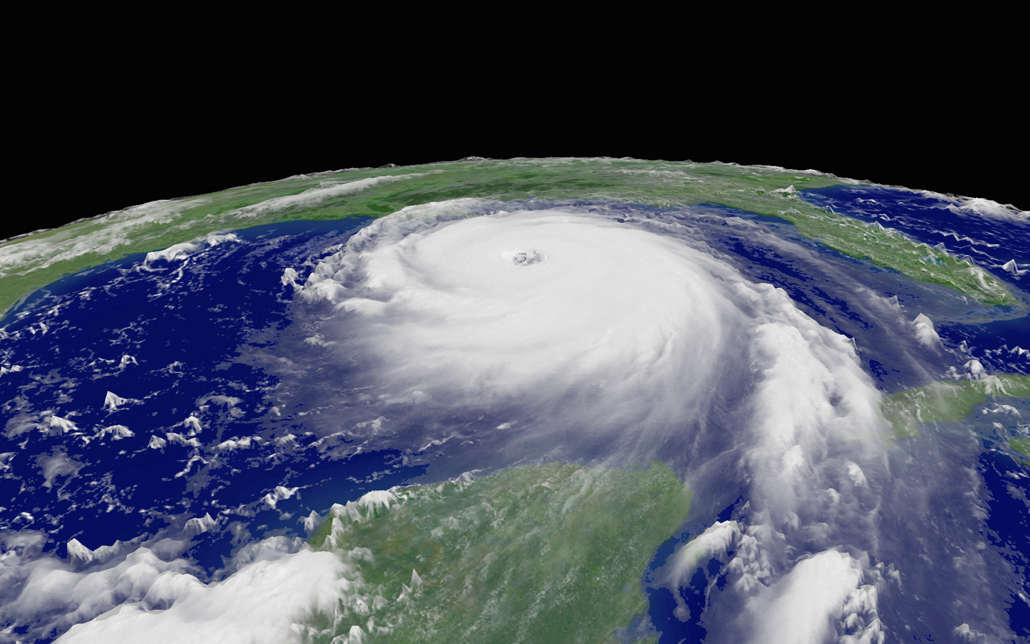 Hurricane enhanced high resolution satellite image of clip art