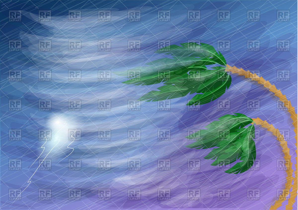 Hurricane with rain and lightning vector image rfclipart