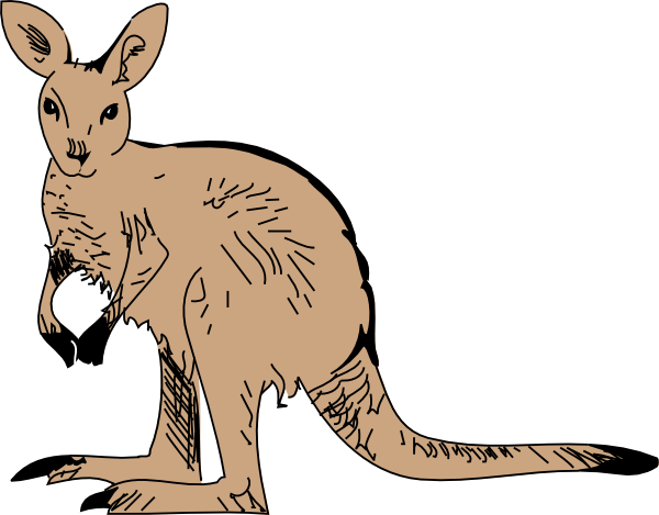 Kangaroo clipart black and white free images 3