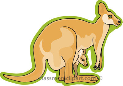 Kangaroo clipart kangaroo baby in pouch green 2b