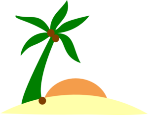 Palm tree on island clip art at vector clip art