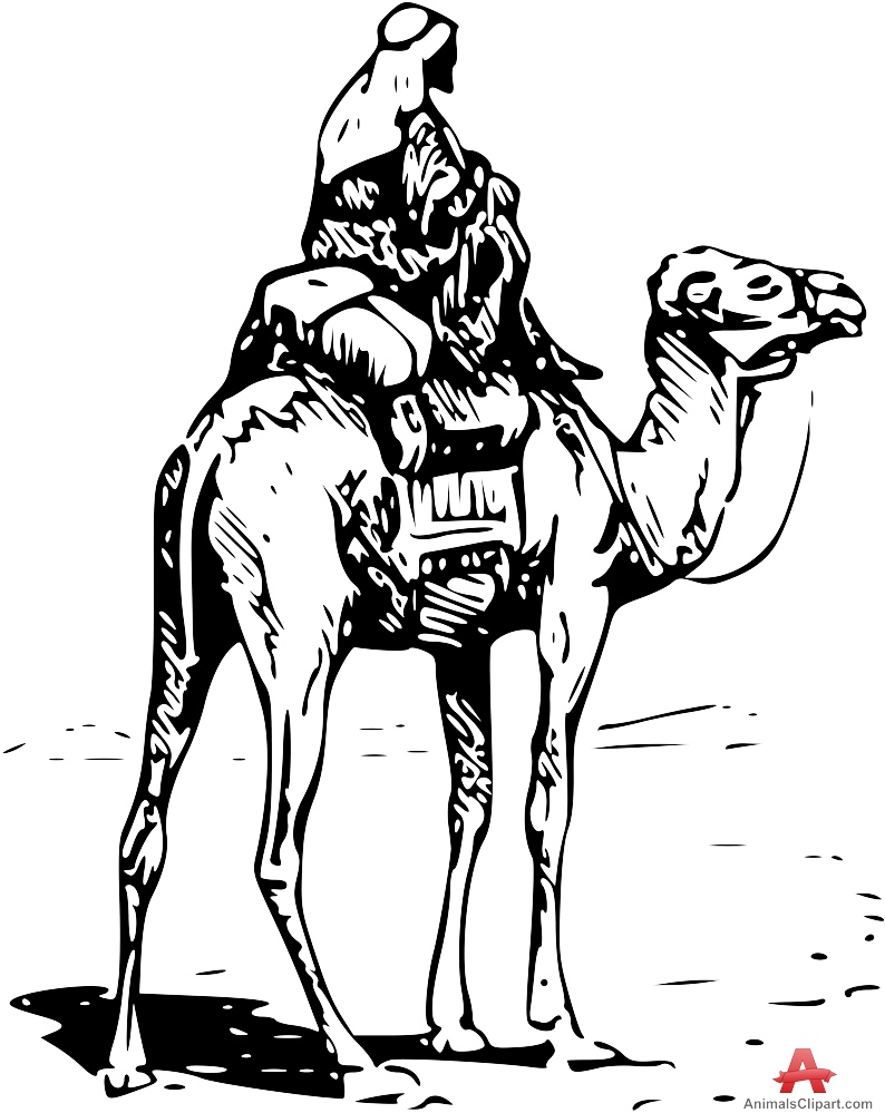 Person riding camel clipart stencil free design download