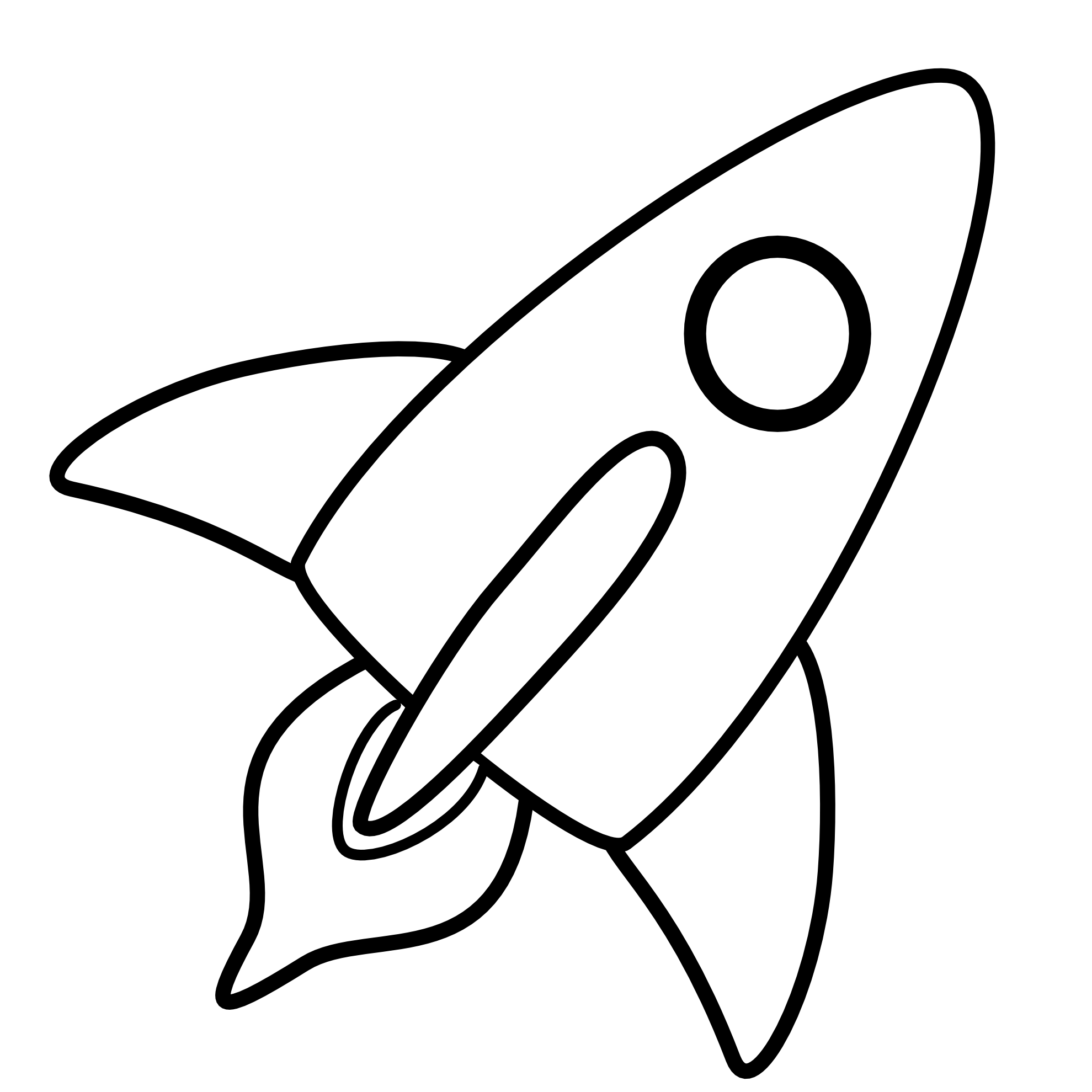 Rocket black and white clipart 3