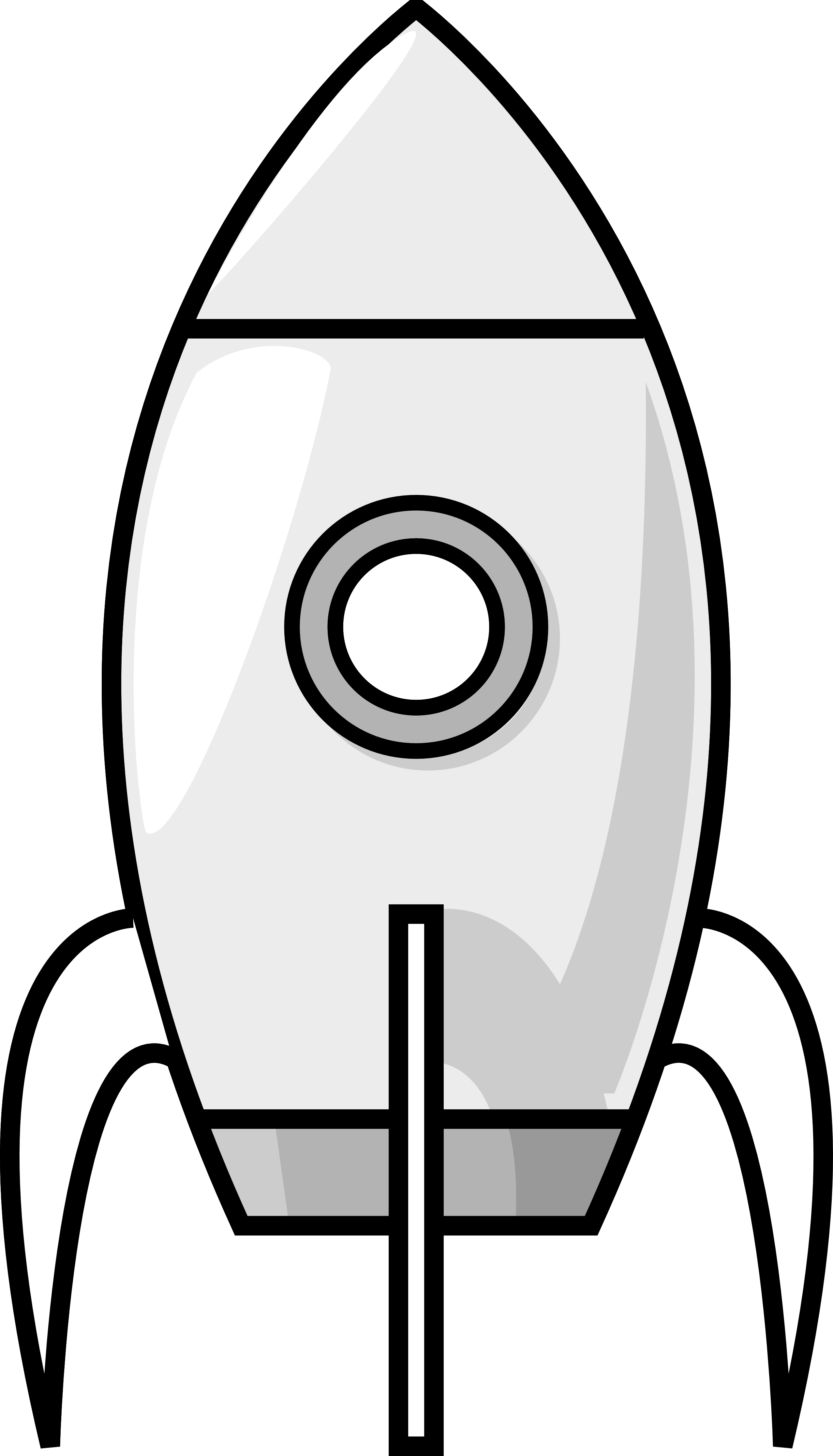 Rocket black and white clipart