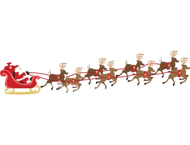 Santa and reindeer clipart christmas image 2