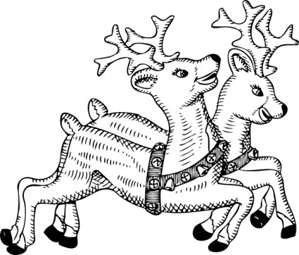 Santa and reindeer clipart christmas image 4