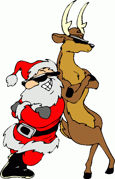 Santa with reindeer clipart clipartfest