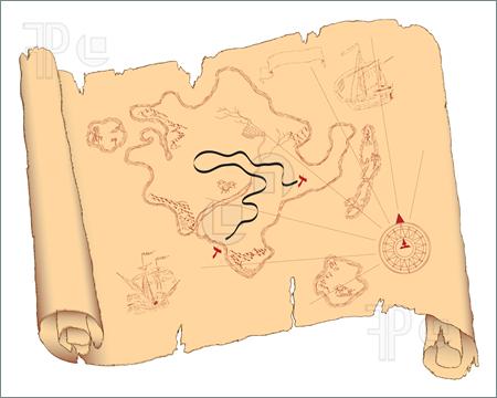 Scroll map clipart