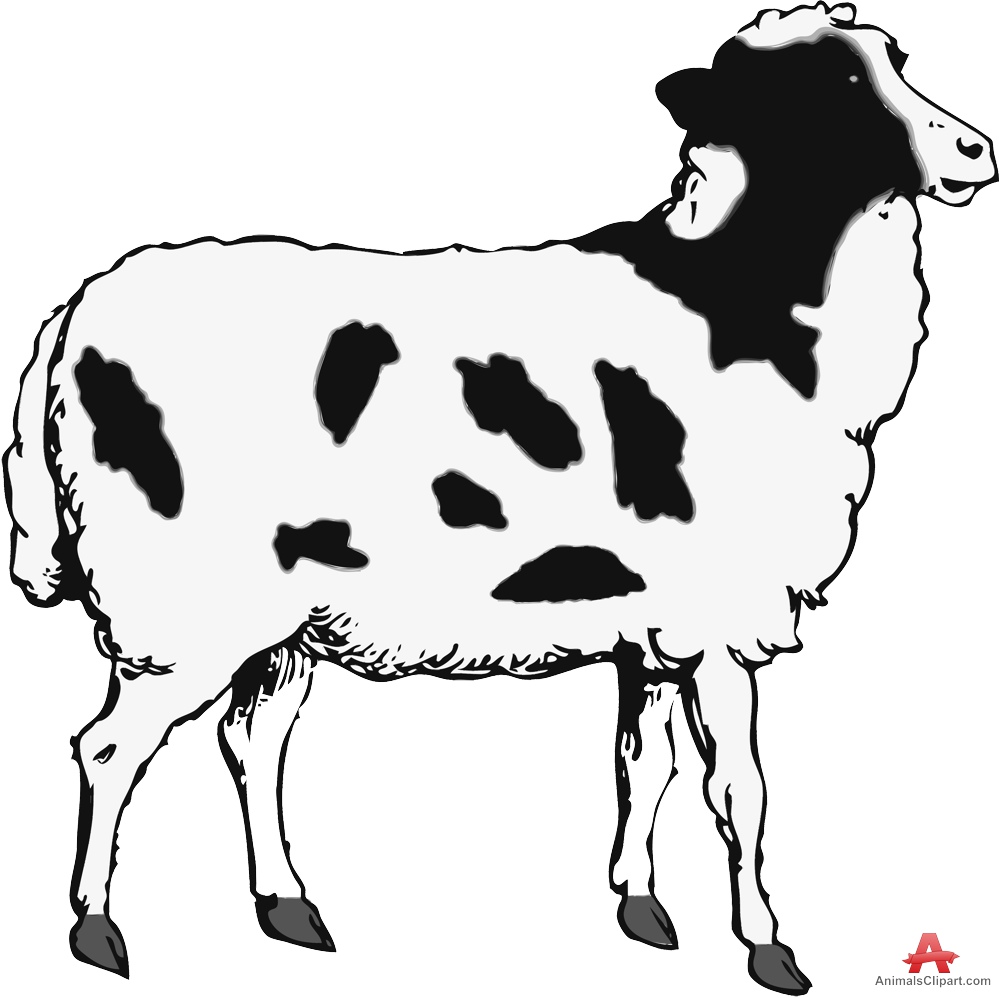Sheep clipart in black and white free design download