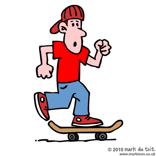 Skateboard cartoon clipart
