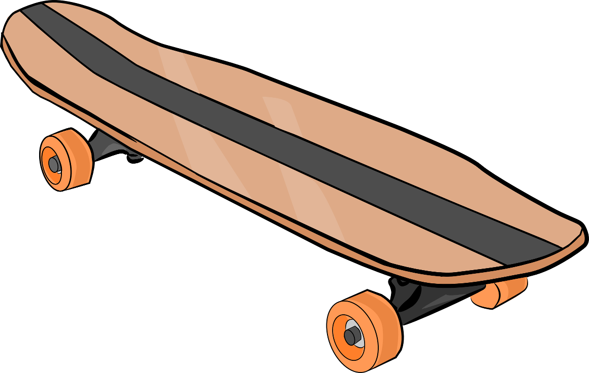 Skateboard clipart black and white free 3